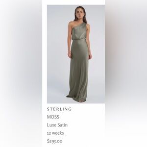 Jenny Yoo Sterling dress in Moss green. Never worn.